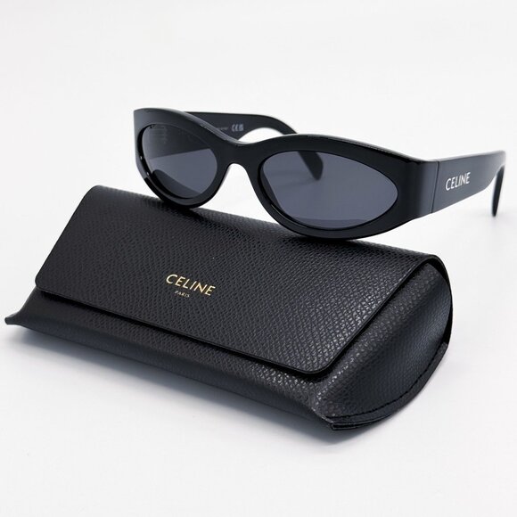 NEW CELINE SUNGLASSES, WOMEN BLACK EYEWEAR CELINE CL40288I 01A - Picture 5 of 6